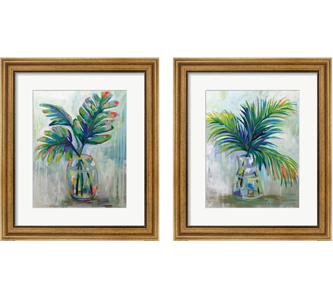 Palm Leaves 2 Piece Framed Art Print Set by Jeanette Vertentes