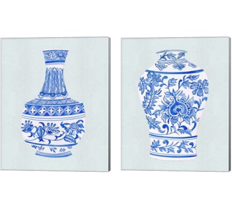 Qing Vase 2 Piece Canvas Print Set by Melissa Wang
