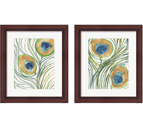 Peacock Abstract 2 Piece Framed Art Print Set by Sam Dixon