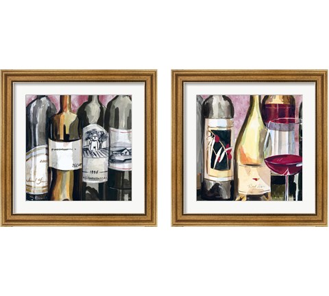 Vintage Wines 2 Piece Framed Art Print Set by Heather A. French-Roussia