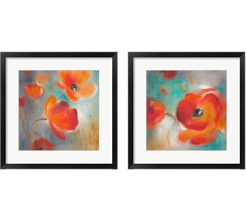 Scarlet Poppies in Bloom 2 Piece Framed Art Print Set by Lanie Loreth