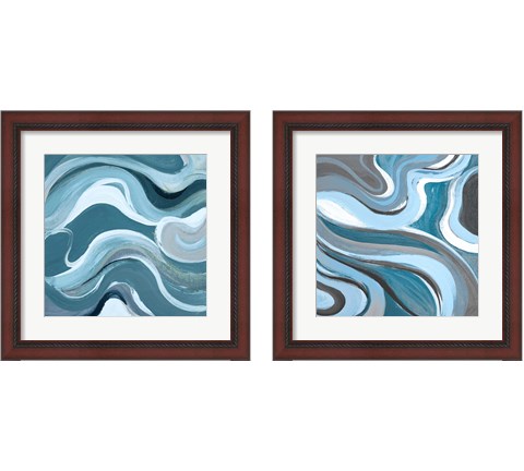 Curvilinear Blue 2 Piece Framed Art Print Set by Lanie Loreth