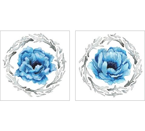 Blue Flower 2 Piece Art Print Set by Elizabeth Medley