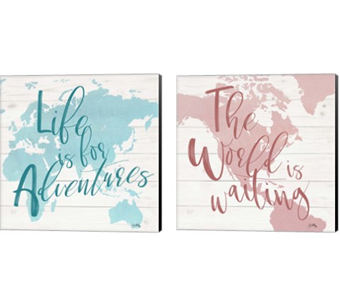 Adventure Map 2 Piece Canvas Print Set by Elizabeth Medley