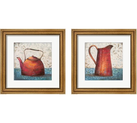 Red Pots 2 Piece Framed Art Print Set by Patricia Pinto