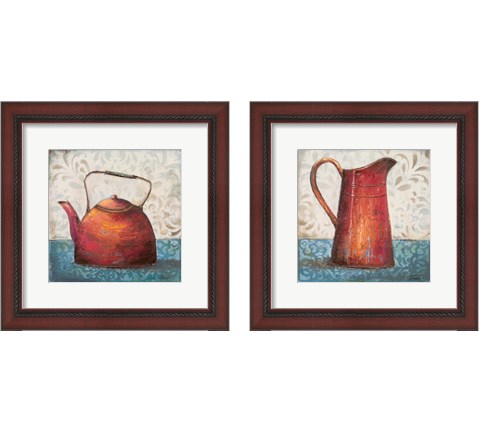 Red Pots 2 Piece Framed Art Print Set by Patricia Pinto