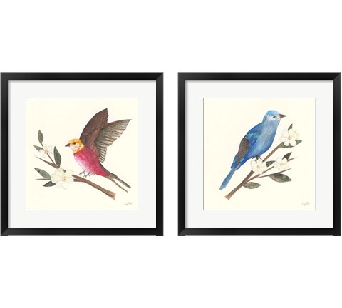 Birds and Blossoms 2 Piece Framed Art Print Set by Courtney Prahl