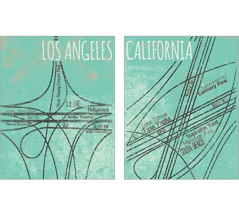 California Roads 2 Piece Art Print Set by SD Graphics Studio
