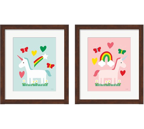 Unicorn Fun 2 Piece Framed Art Print Set by Ann Kelle