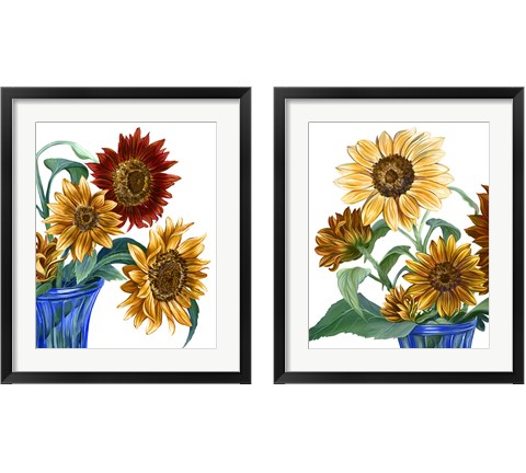 China Sunflowers 2 Piece Framed Art Print Set by Kelsey Wilson