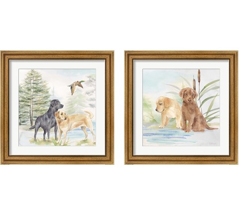 Woodland Dogs 2 Piece Framed Art Print Set by Cynthia Coulter