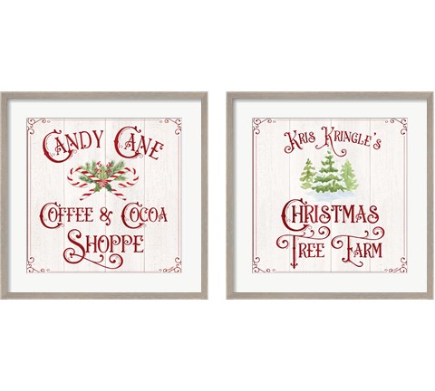 Vintage Christmas Signs 2 Piece Framed Art Print Set by Tara Reed