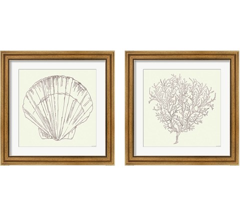 Coastal Breeze Sketches Silver 2 Piece Framed Art Print Set by Anne Tavoletti