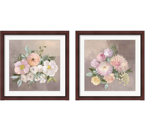 Pale Floral Spray 2 Piece Framed Art Print Set by Julia Purinton