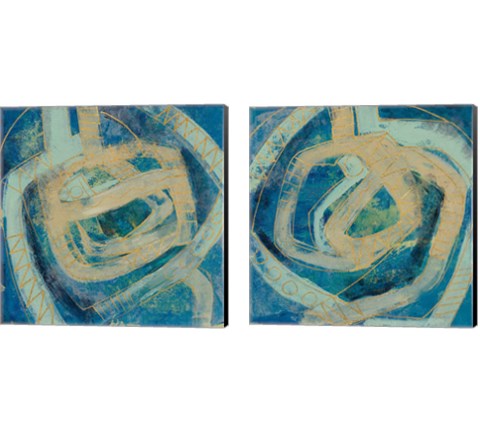 Mid Modern Tile 2 Piece Canvas Print Set by Silvia Vassileva