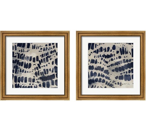 Indigo Markings 2 Piece Framed Art Print Set by Victoria Barnes