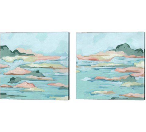 Seafoam Coast 2 Piece Canvas Print Set by June Erica Vess