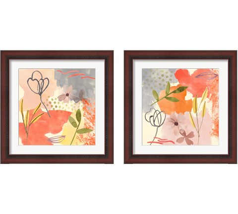 Flower Shimmer  2 Piece Framed Art Print Set by Melissa Wang