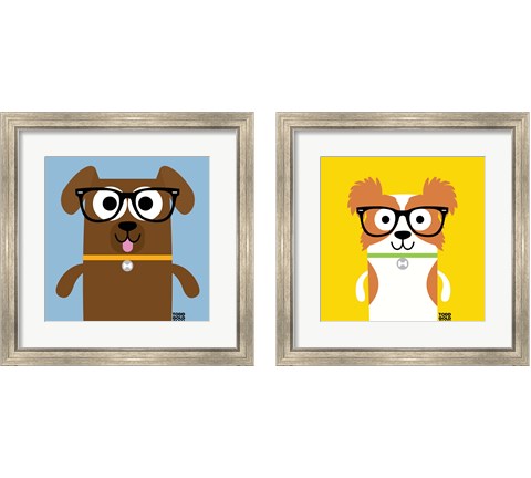 Bow Wow Dogs 2 Piece Framed Art Print Set by Todd Art