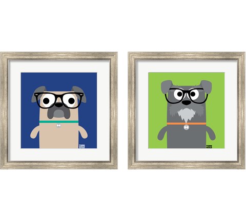 Bow Wow Dogs 2 Piece Framed Art Print Set by Todd Art