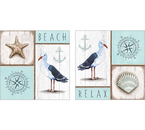 Nautical Beach 2 Piece Art Print Set by Elizabeth Tyndall