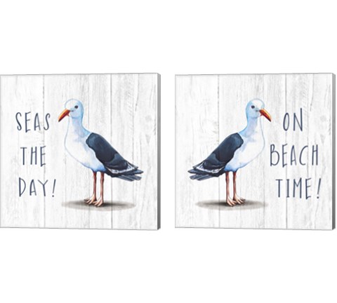 On Beach Time 2 Piece Canvas Print Set by Elizabeth Tyndall