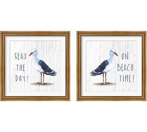 On Beach Time 2 Piece Framed Art Print Set by Elizabeth Tyndall