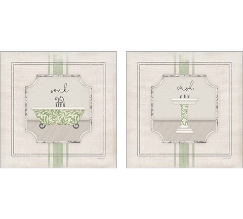 Bathroom 2 Piece Art Print Set by Jennifer Pugh