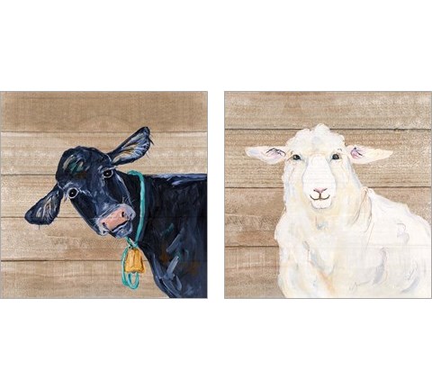 Farm Animal 2 Piece Art Print Set by Molly Susan Strong