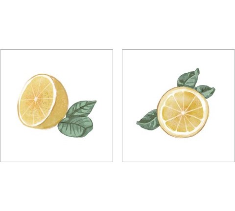 Citrus Limon 2 Piece Art Print Set by Bannarot
