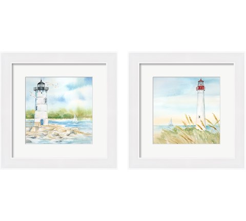 East Coast Lighthouse 2 Piece Framed Art Print Set by Cynthia Coulter