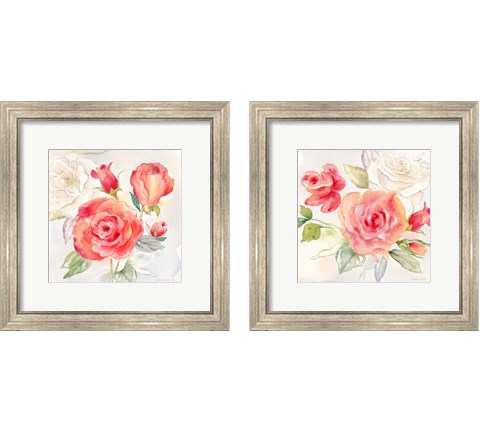 Garden Roses 2 Piece Framed Art Print Set by Cynthia Coulter