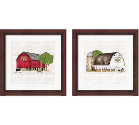 Spring & Summer Barn Quilt 2 Piece Framed Art Print Set by Tara Reed