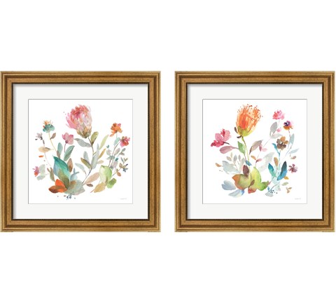 Circle Full of Flowers 2 Piece Framed Art Print Set by Danhui Nai