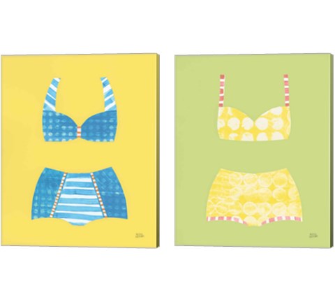 Bathing Beauties Pastel 2 Piece Canvas Print Set by Melissa Averinos