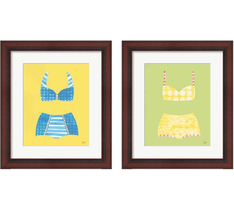 Bathing Beauties Pastel 2 Piece Framed Art Print Set by Melissa Averinos