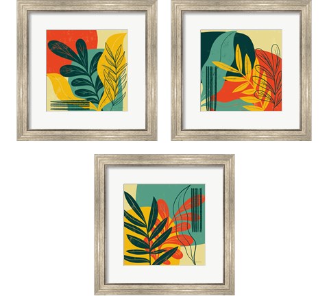 Mid Century Modern  3 Piece Framed Art Print Set by Becky Thorns