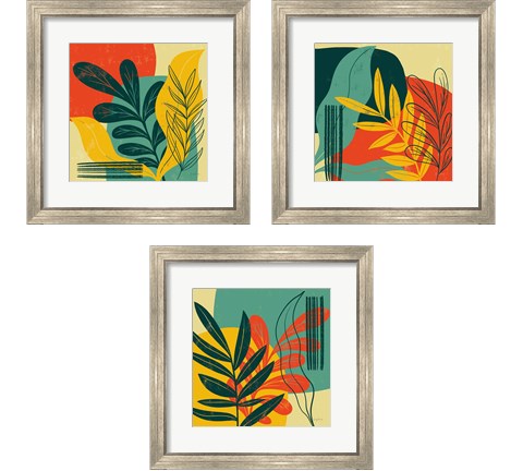 Mid Century Modern  3 Piece Framed Art Print Set by Becky Thorns