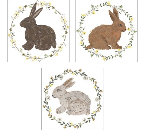 Happy Bunny Day 3 Piece Art Print Set by Melissa Wang