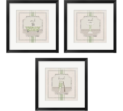 Bathroom 3 Piece Framed Art Print Set by Jennifer Pugh