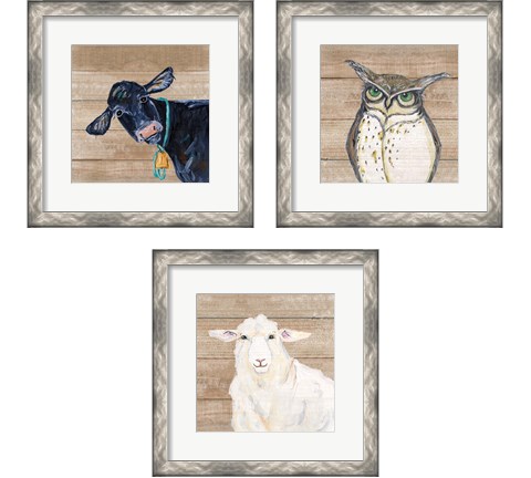 Farm Animal 3 Piece Framed Art Print Set by Molly Susan Strong