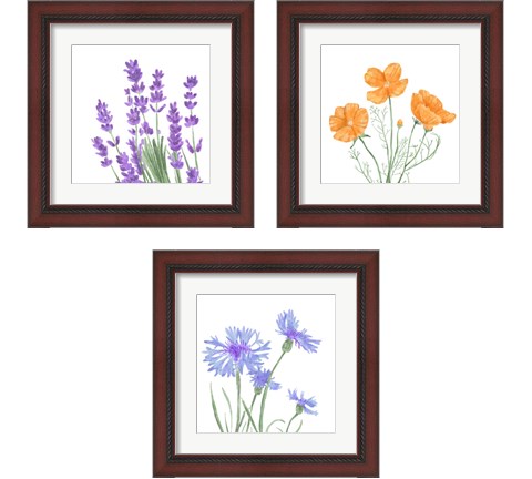 Wildflower Group 3 Piece Framed Art Print Set by Bannarot