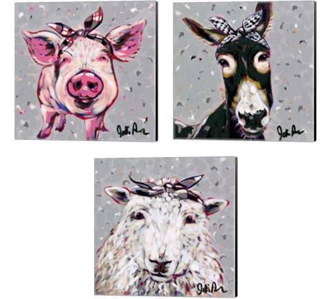 Farm Pop 3 Piece Canvas Print Set by Jodi Augustine