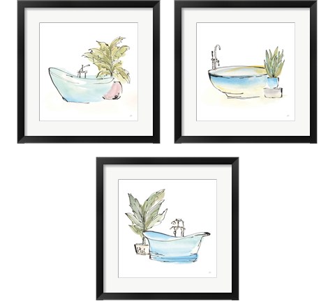 Tub 3 Piece Framed Art Print Set by Chris Paschke