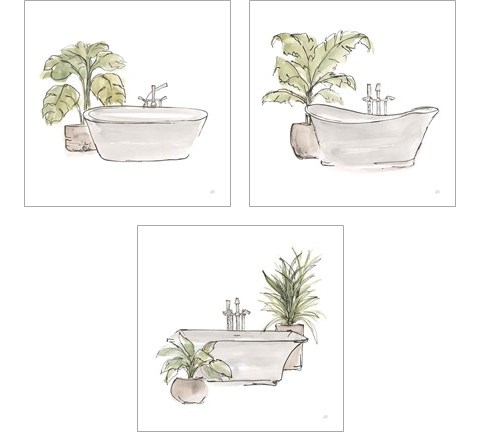 Neutral Tub 3 Piece Art Print Set by Chris Paschke