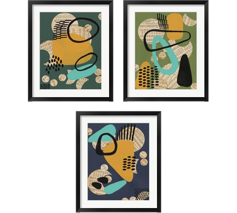 Contemporary Configuration 3 Piece Framed Art Print Set by Regina Moore