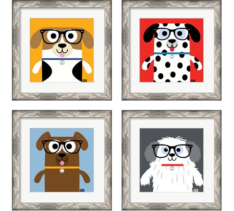 Bow Wow Dogs 4 Piece Framed Art Print Set by Todd Art