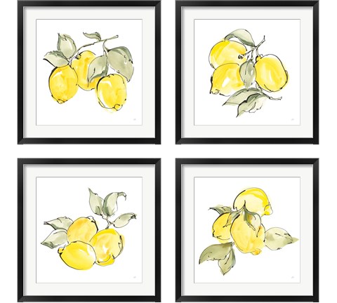 Lemons 4 Piece Framed Art Print Set by Chris Paschke