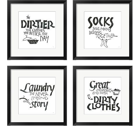 Laundry Room White 4 Piece Framed Art Print Set by Chris Paschke