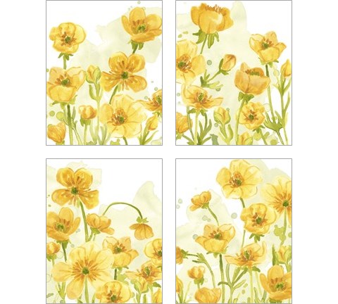 Sunshine Meadow 4 Piece Art Print Set by June Erica Vess